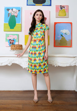 Nala Tulip Cheongsam - Crystal Blossom Yellow