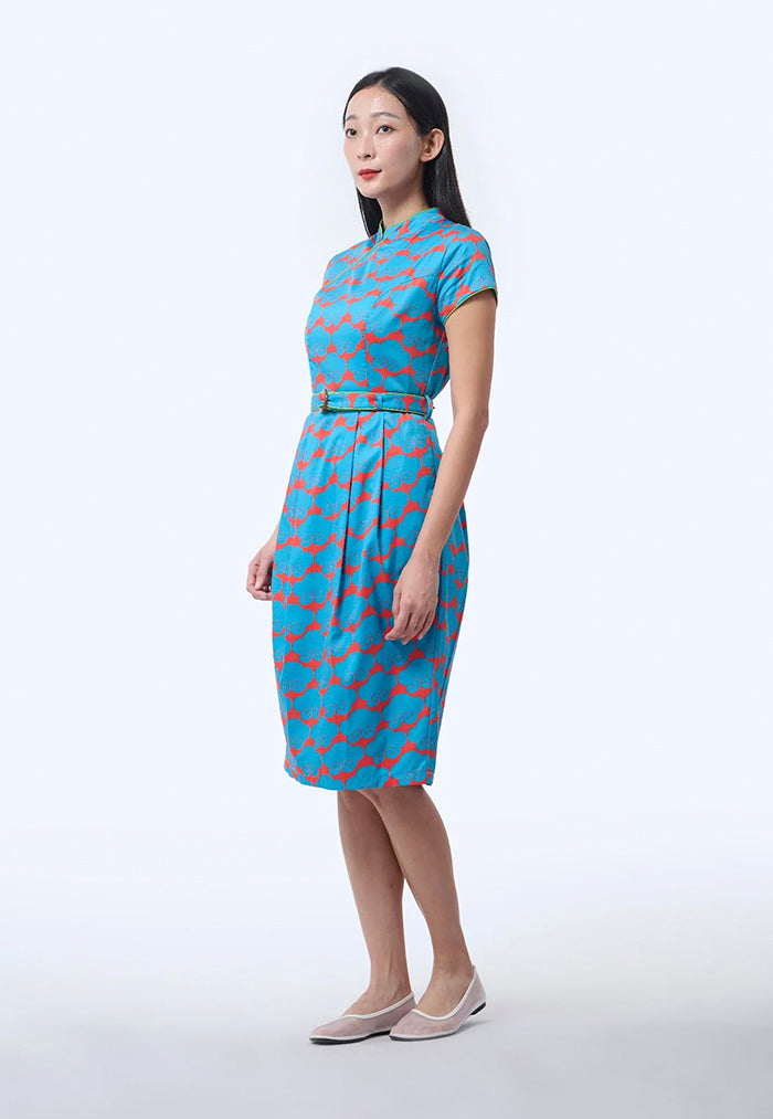 Nala Tulip Cheongsam - Cloud 9 Blue