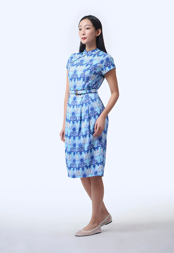 Nala Tulip Cheongsam - Crystal Blossom Blue