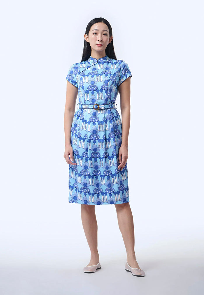 Nala Tulip Cheongsam - Crystal Blossom Blue