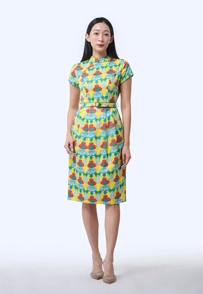 Nala Tulip Cheongsam - Crystal Blossom Yellow