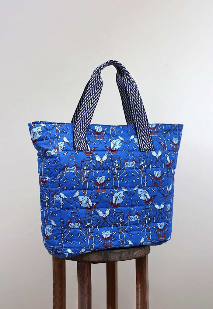 Nala Hana Quilted Tote - Parrot Blue