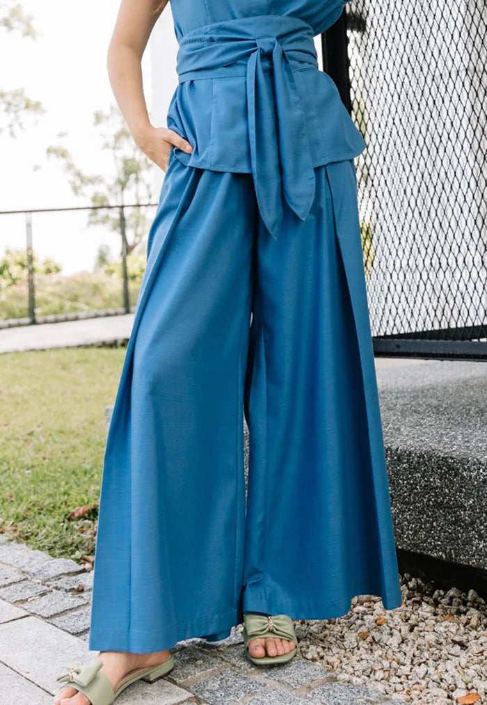 One Puram Palazzo Pants - Cobalt