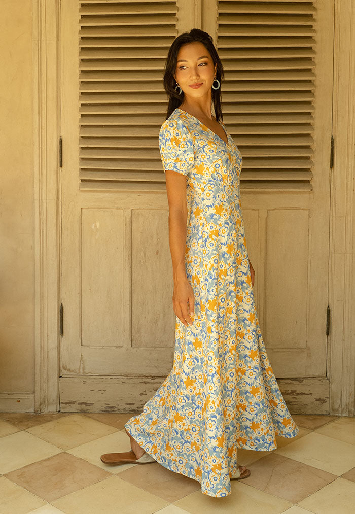One Puram Belle Dress - Azure Blossom