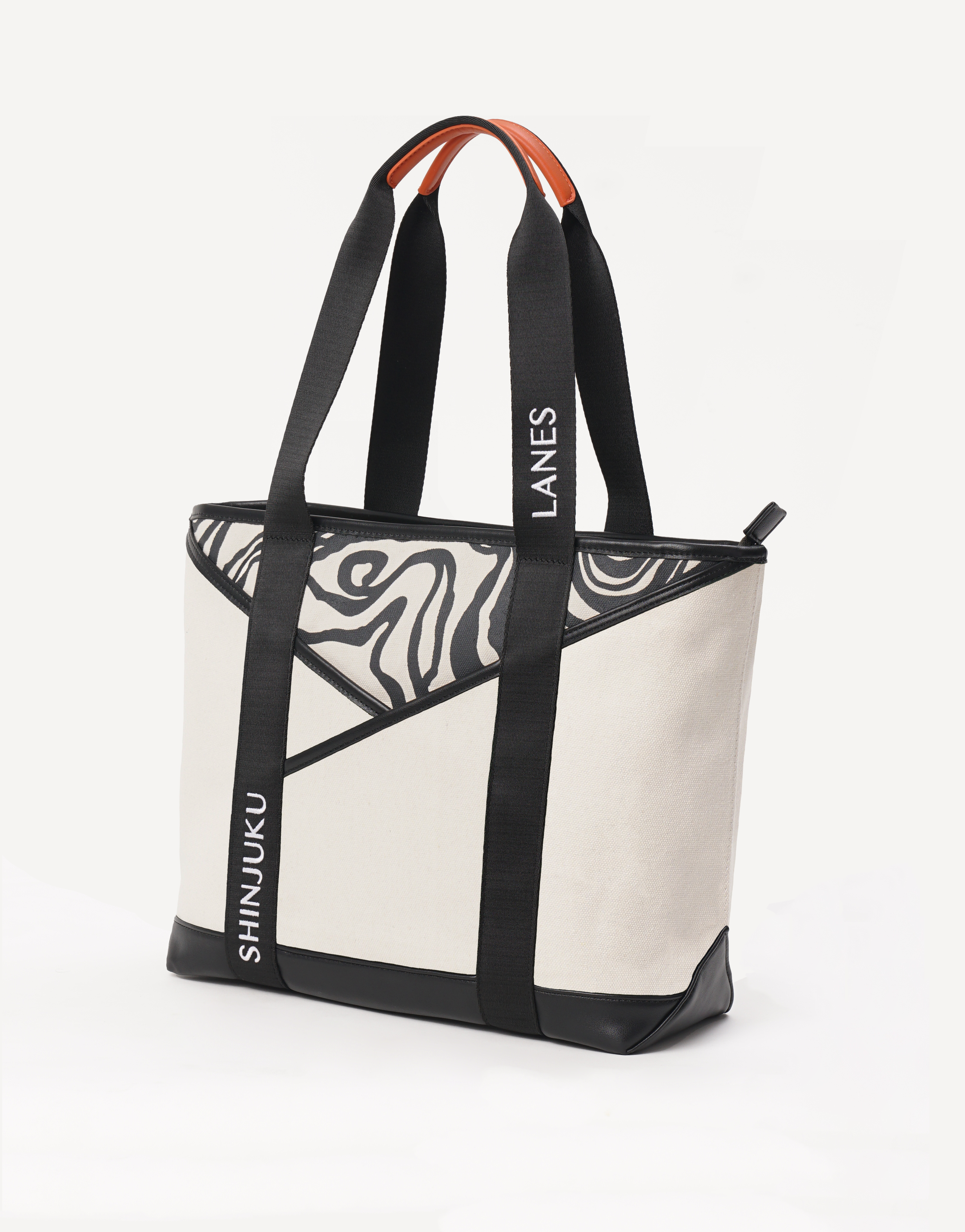 Shinjuku Lanes Origami Pocket Tote - Natural Terrain Print