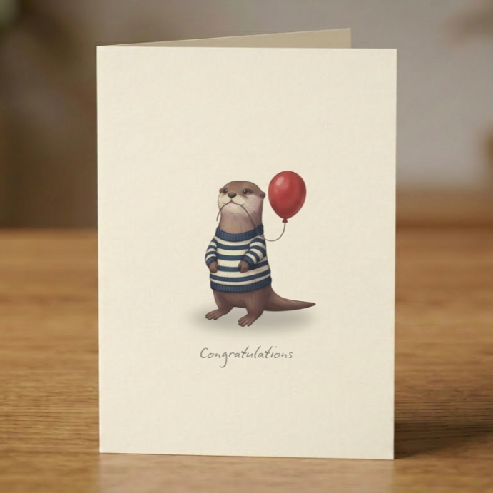 The Crimson Atelier Congrats Card - Otter