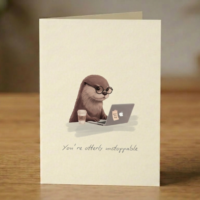 The Crimson Atelier Laptop Card - Otter