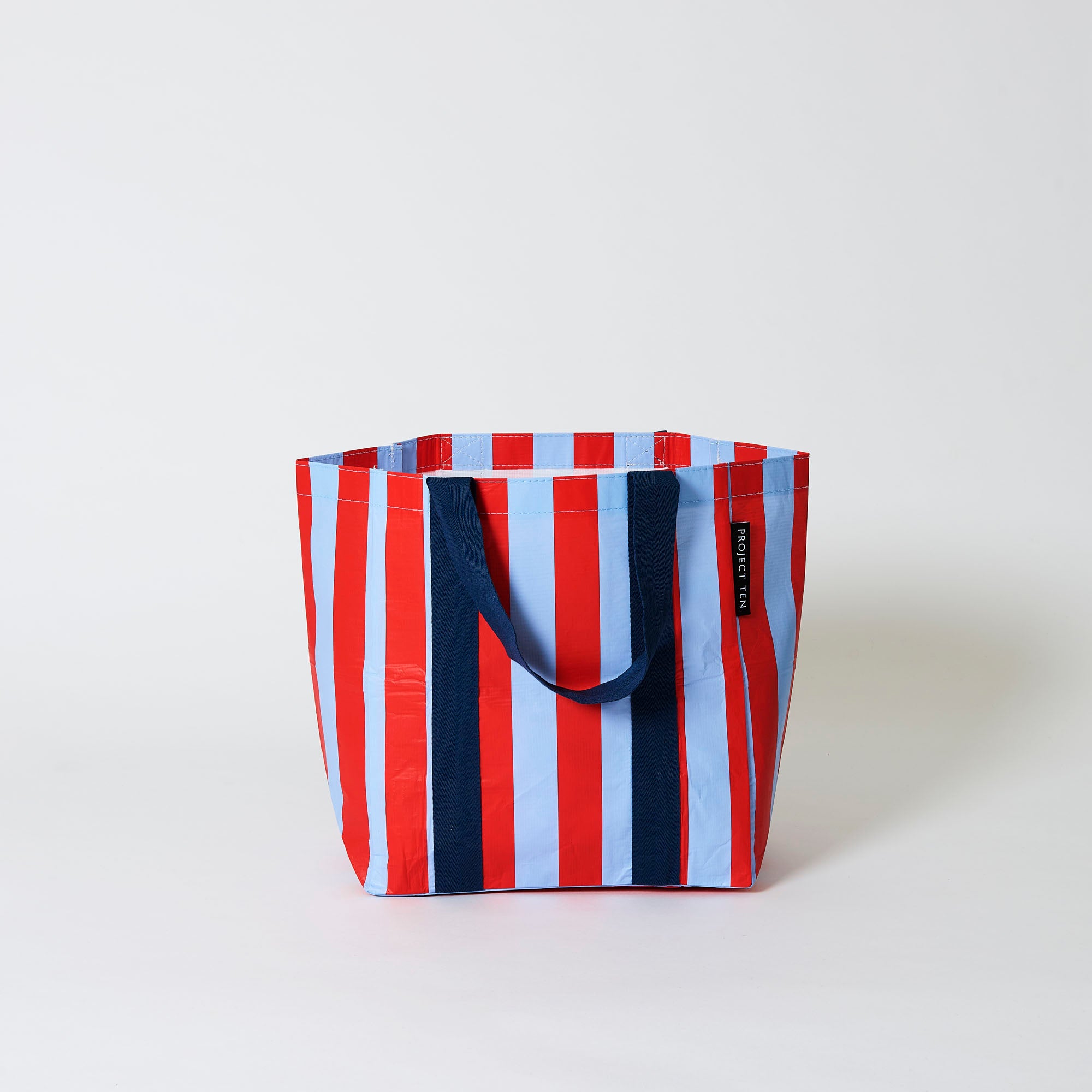 Project Ten Shopper Tote - Red Blue Stripe