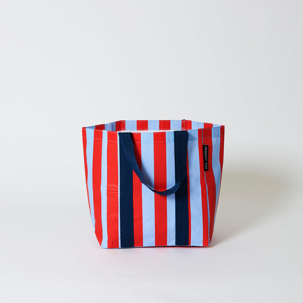Project Ten Shopper Tote - Red Blue Stripe