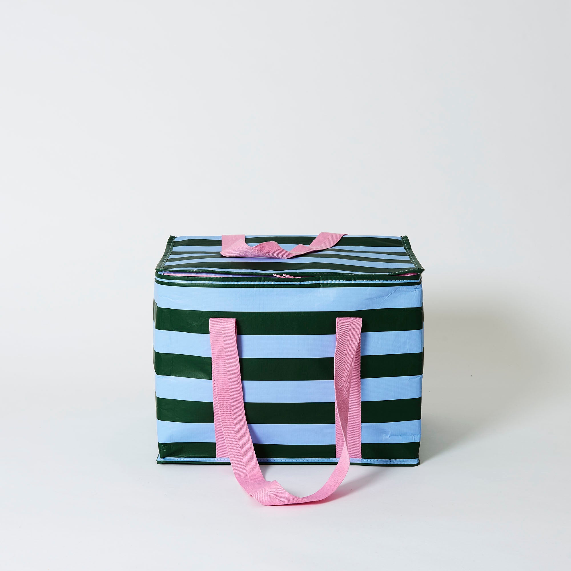 Project Ten Large Insulated Cooler Bag - Green Blue Stripe