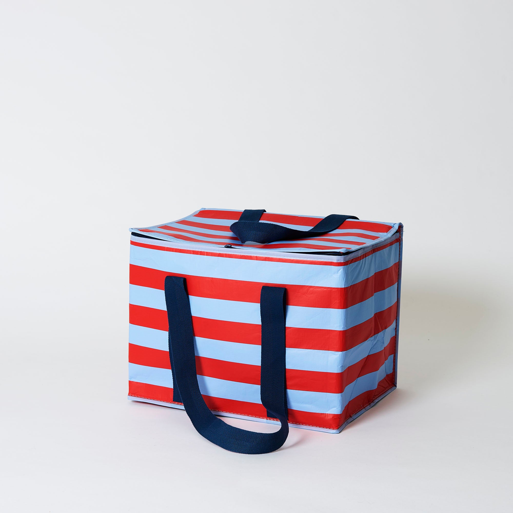Project Ten Large Insulated Cooler Bag - Red Blue Stripe