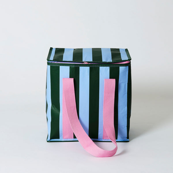 Project Ten Mini Insulated Cooler Bag - Green Blue Stripe