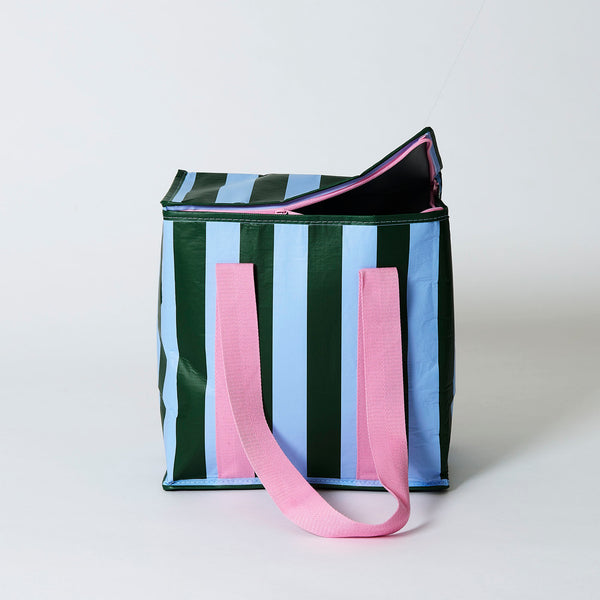 Project Ten Mini Insulated Cooler Bag - Green Blue Stripe