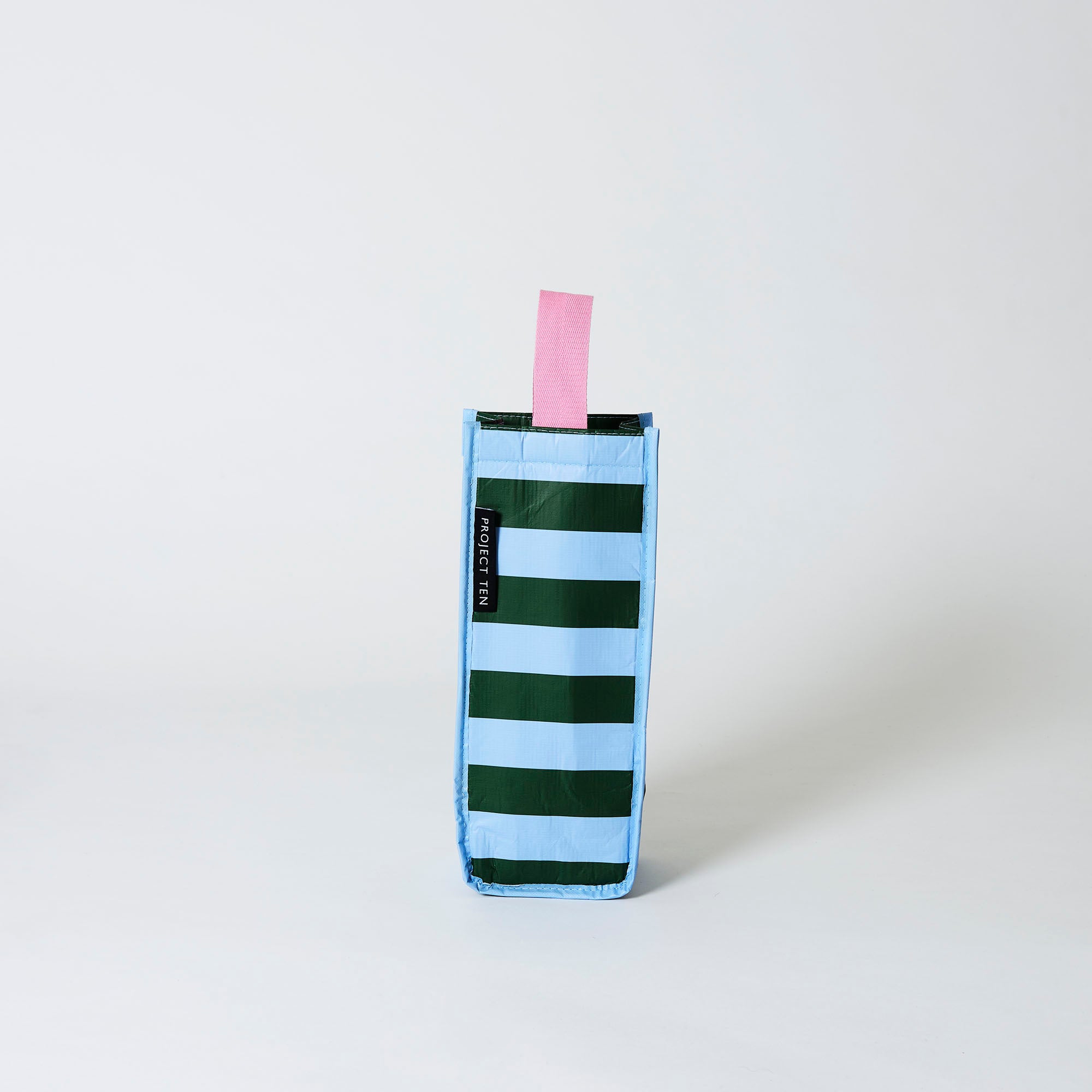 Project Ten Wine Bag - Green Blue Stripe