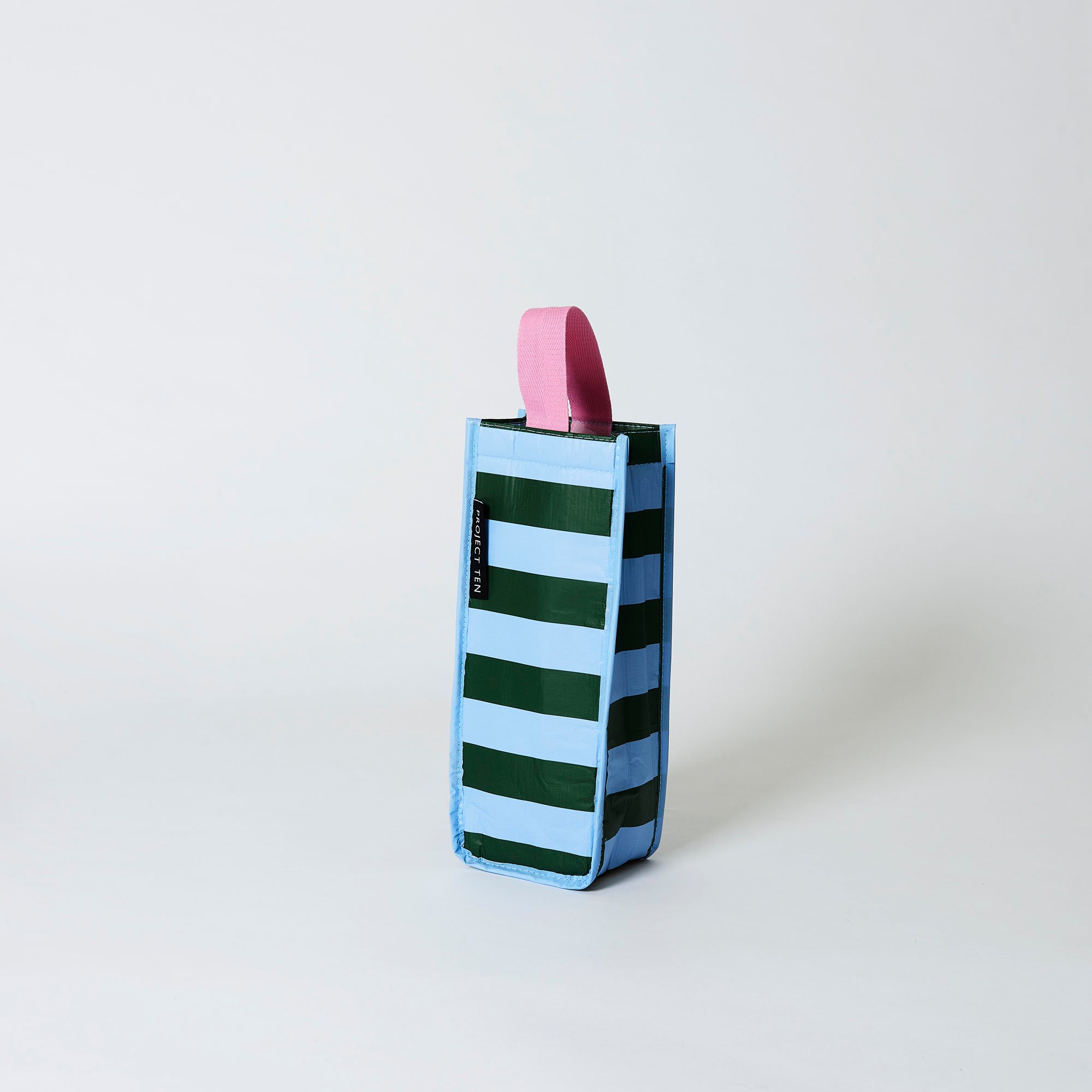 Project Ten Wine Bag - Green Blue Stripe