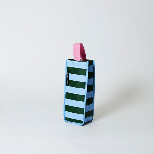 Project Ten Wine Bag - Green Blue Stripe