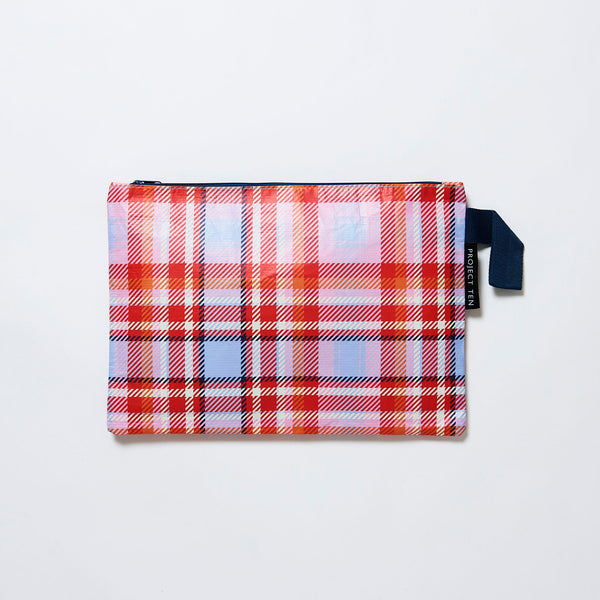 Project Ten Large Zip Pouch - Tartan