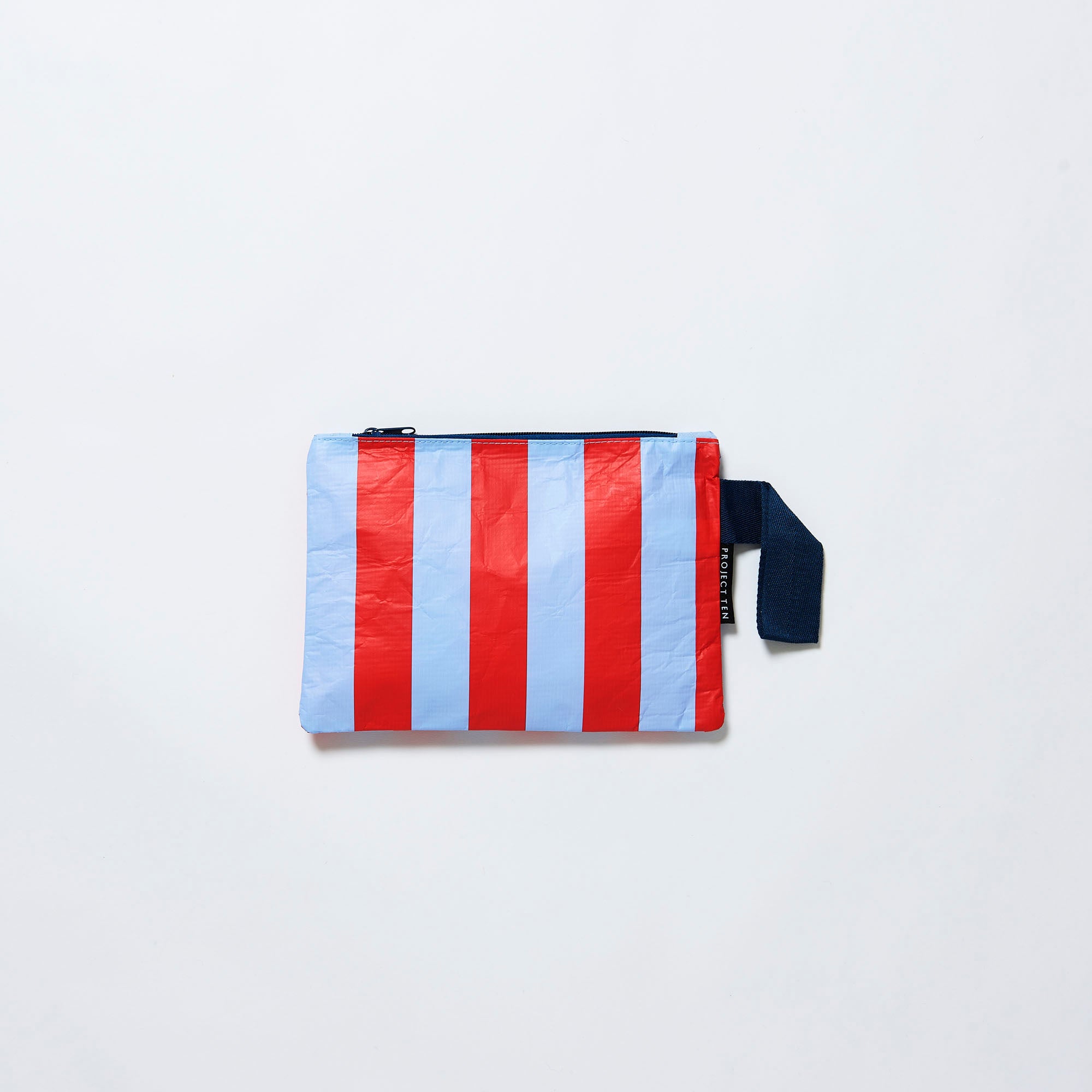 Project Ten Mini Zip Pouch - Red Blue Stripe