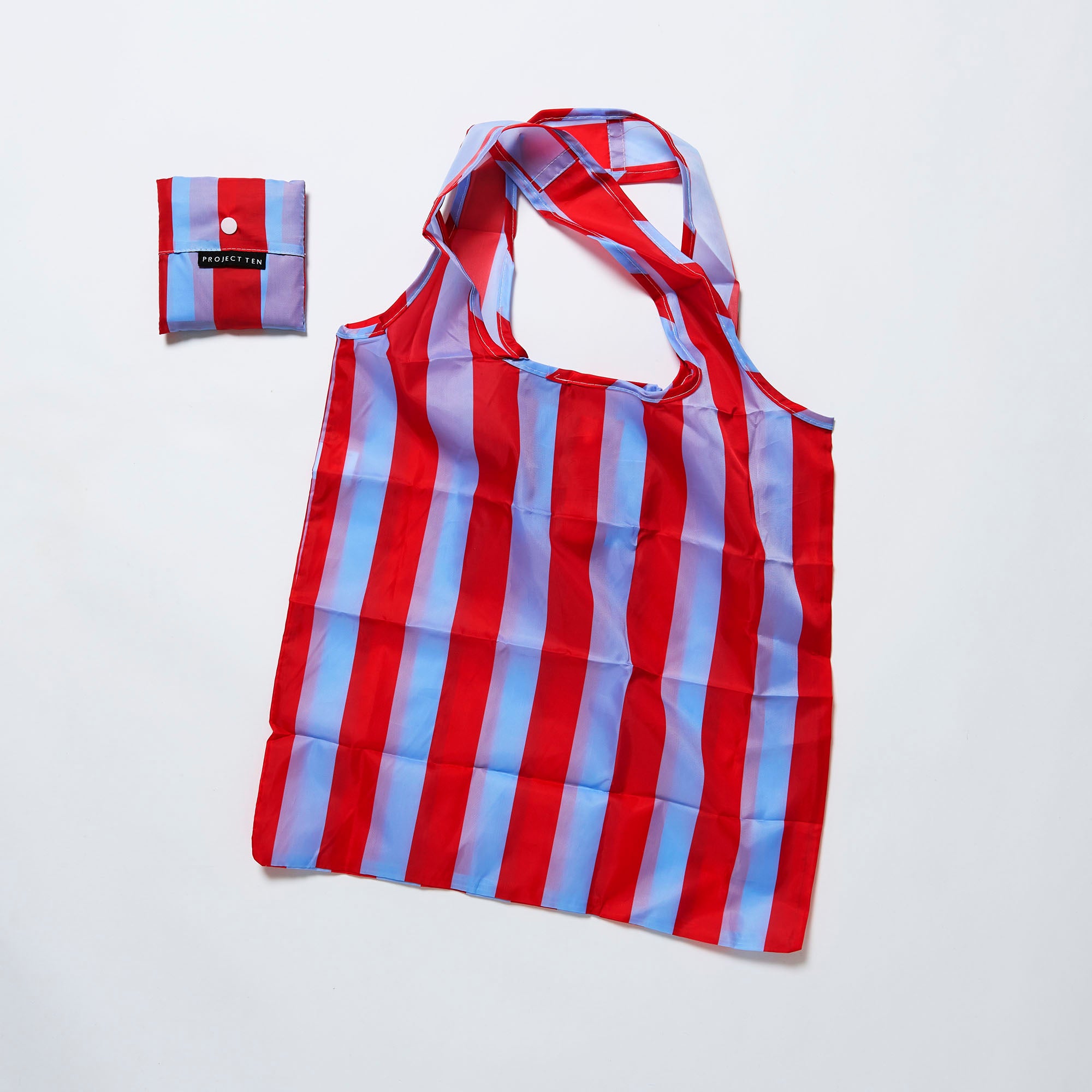 Project Ten Regular Pocket Shopper - Red Blue Stripe