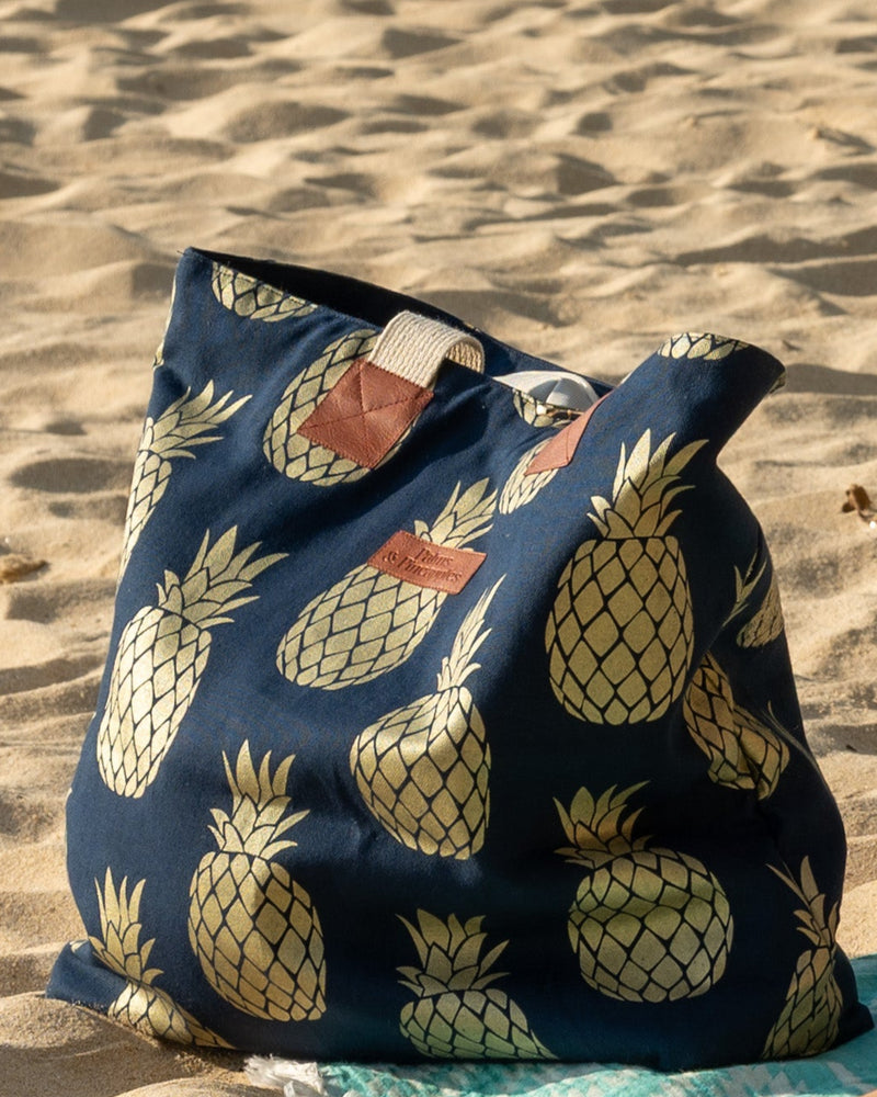Palms & Pineapples Pineapple Tote Bag - Navy