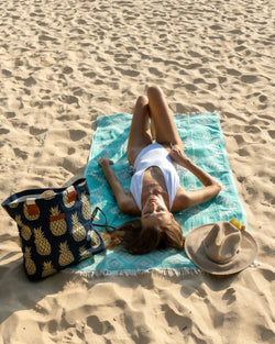 Palms & Pineapples Pineapple Tote Bag - Navy