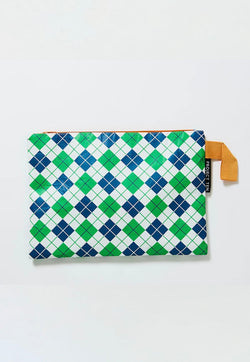 Project Ten Large Zip Pouch - Argyle