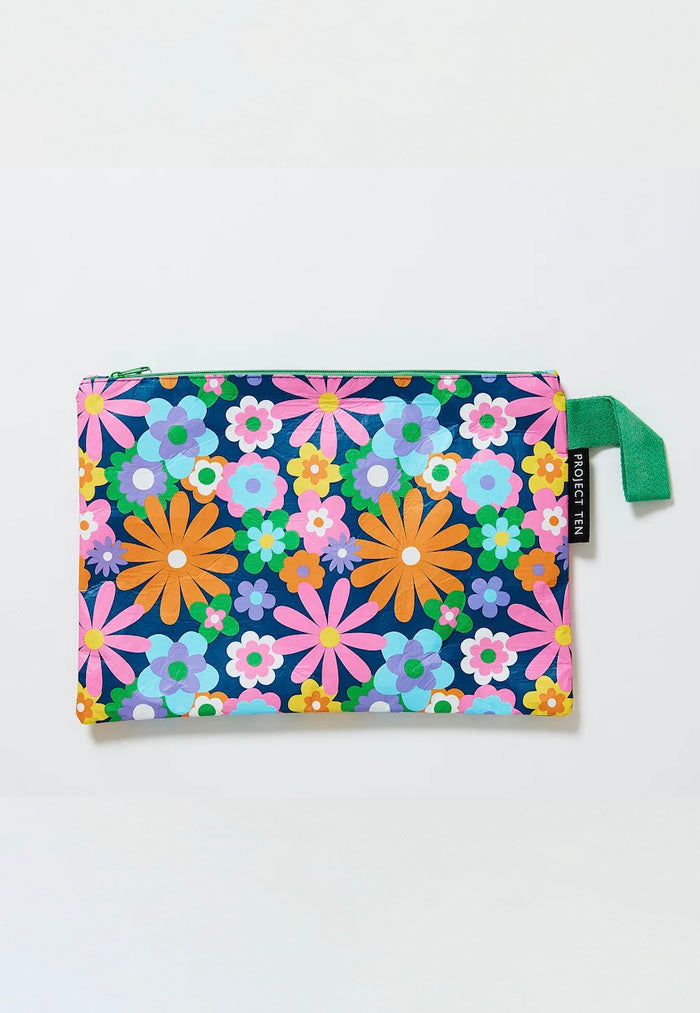 Project Ten Large Zip Pouch - Pop Floral