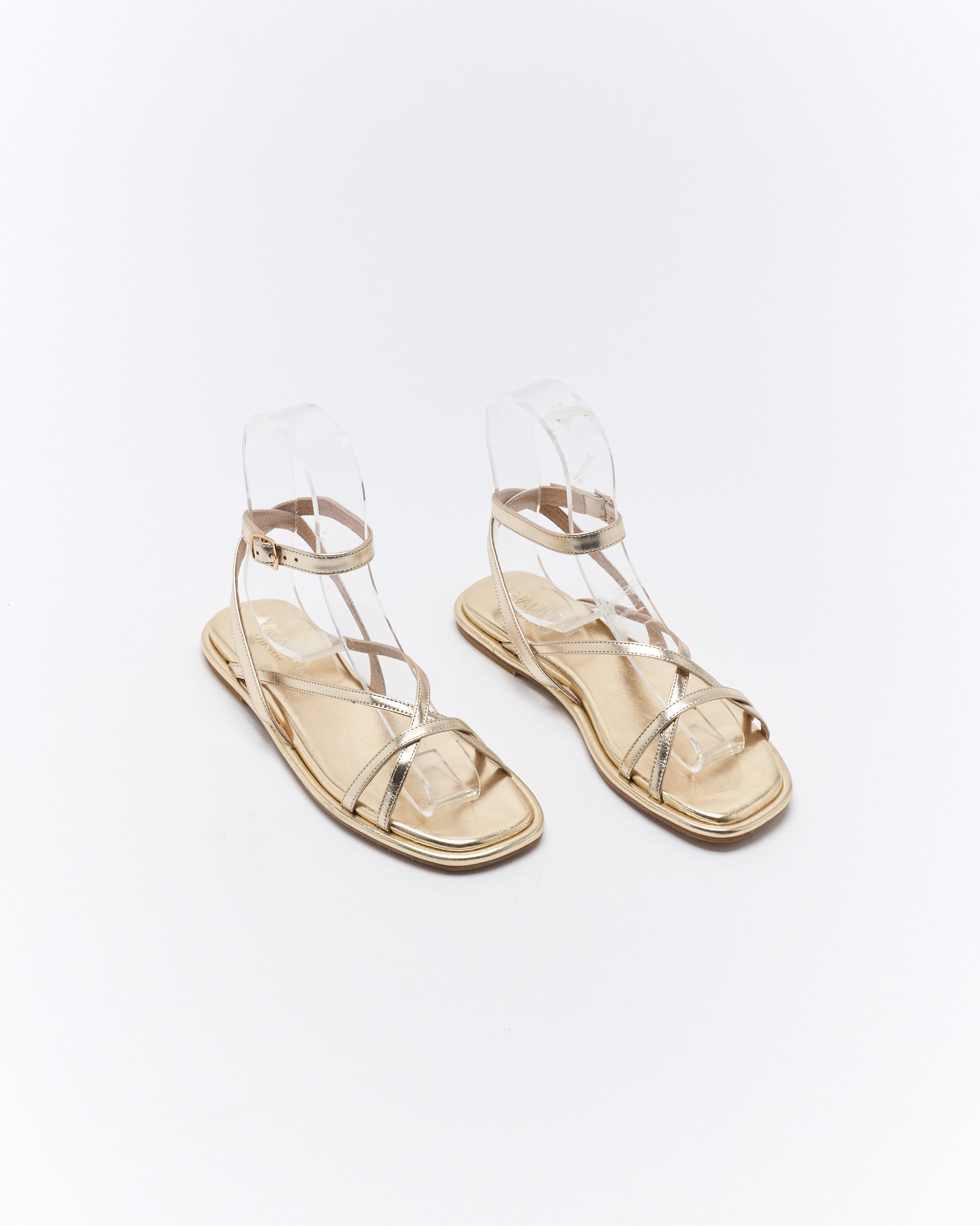 Walnut Melbourne Ripley Leather Sandal - Soft Gold