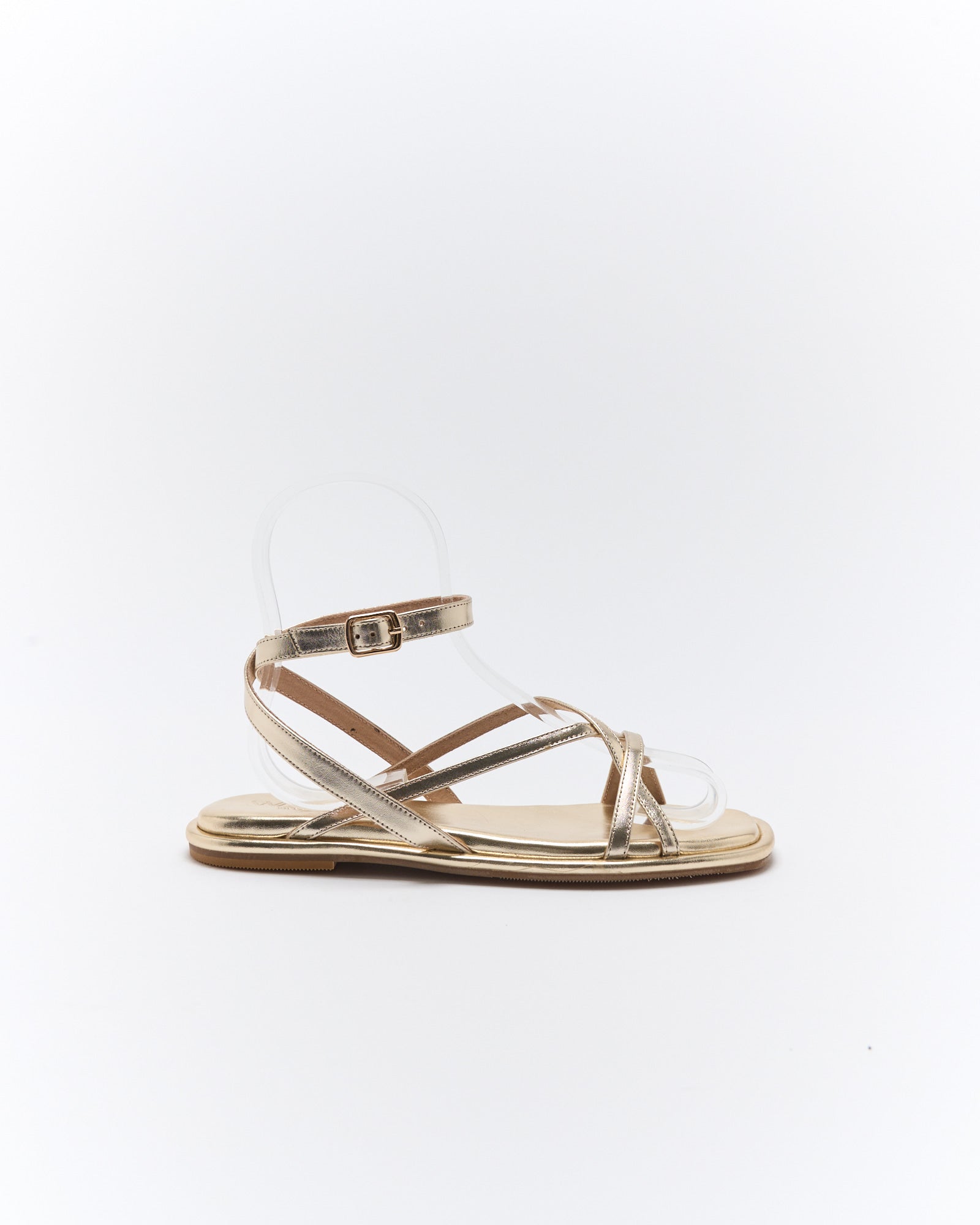 Walnut Melbourne Ripley Leather Sandal - Soft Gold