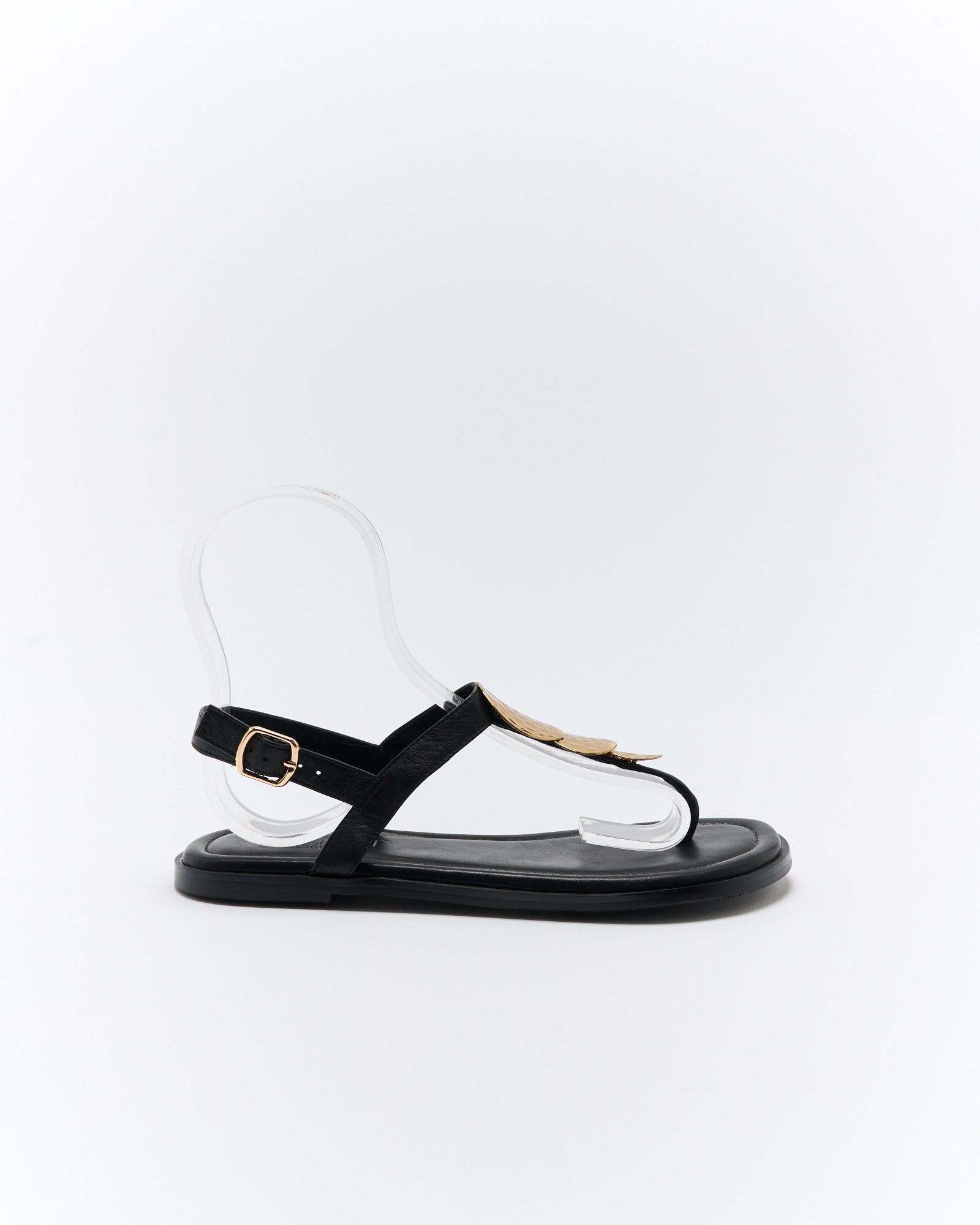 Walnut Melbourne Roxie Leather Sandal - Black