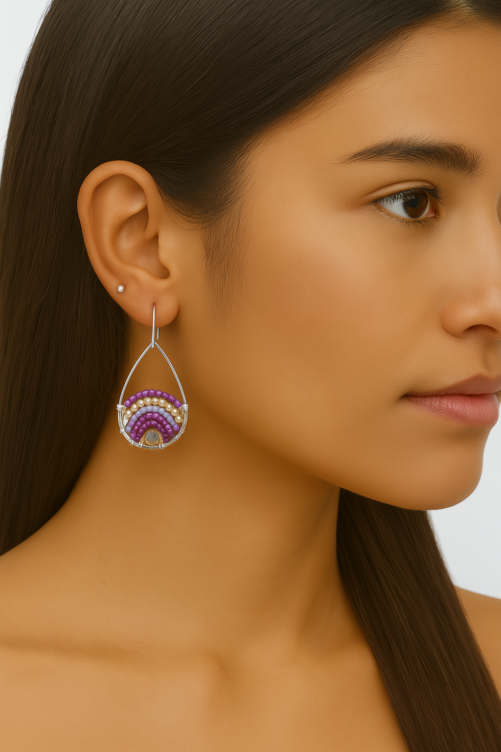 Pantala Teardrop Earrings - Purple