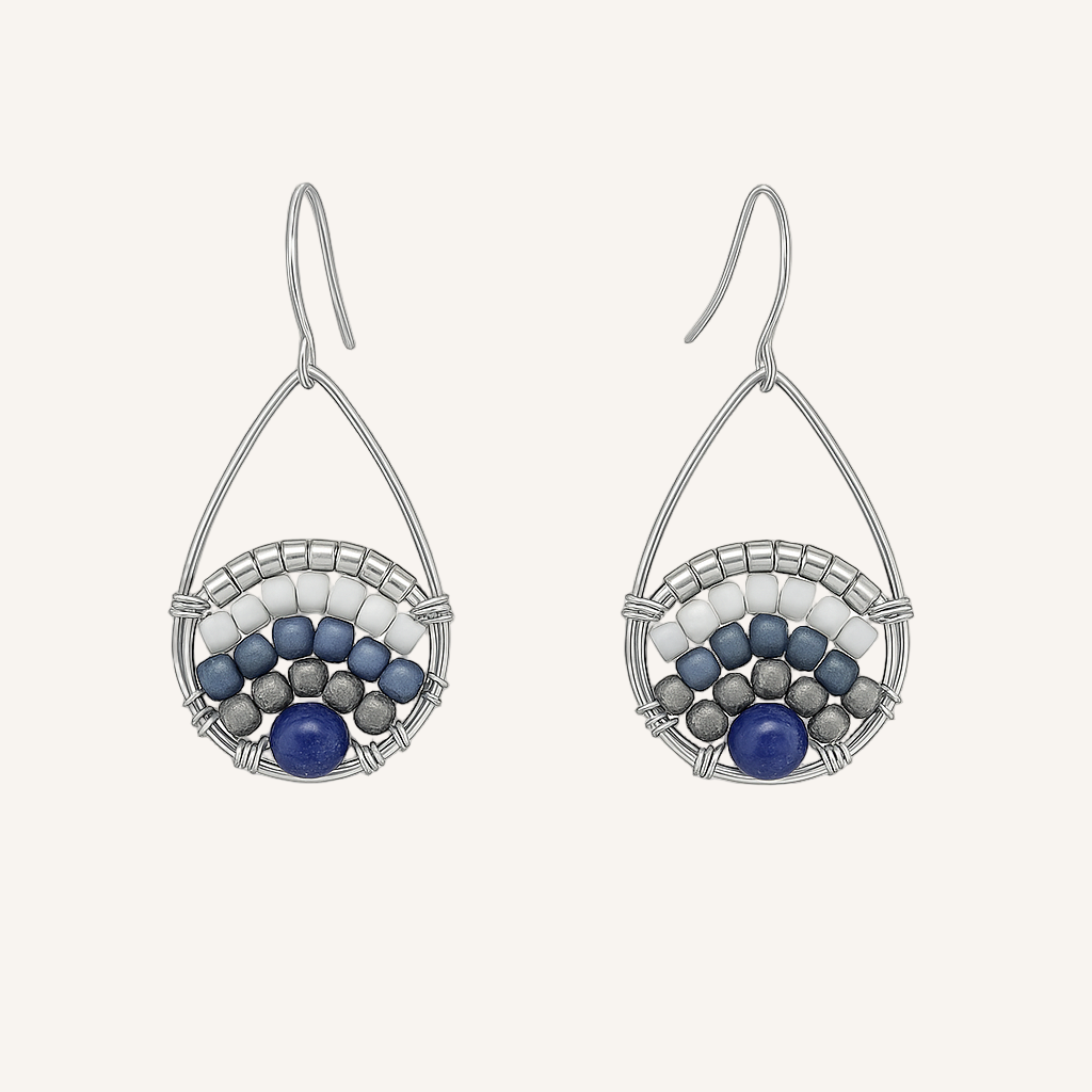Pantala Teardrop Earrings - Navy