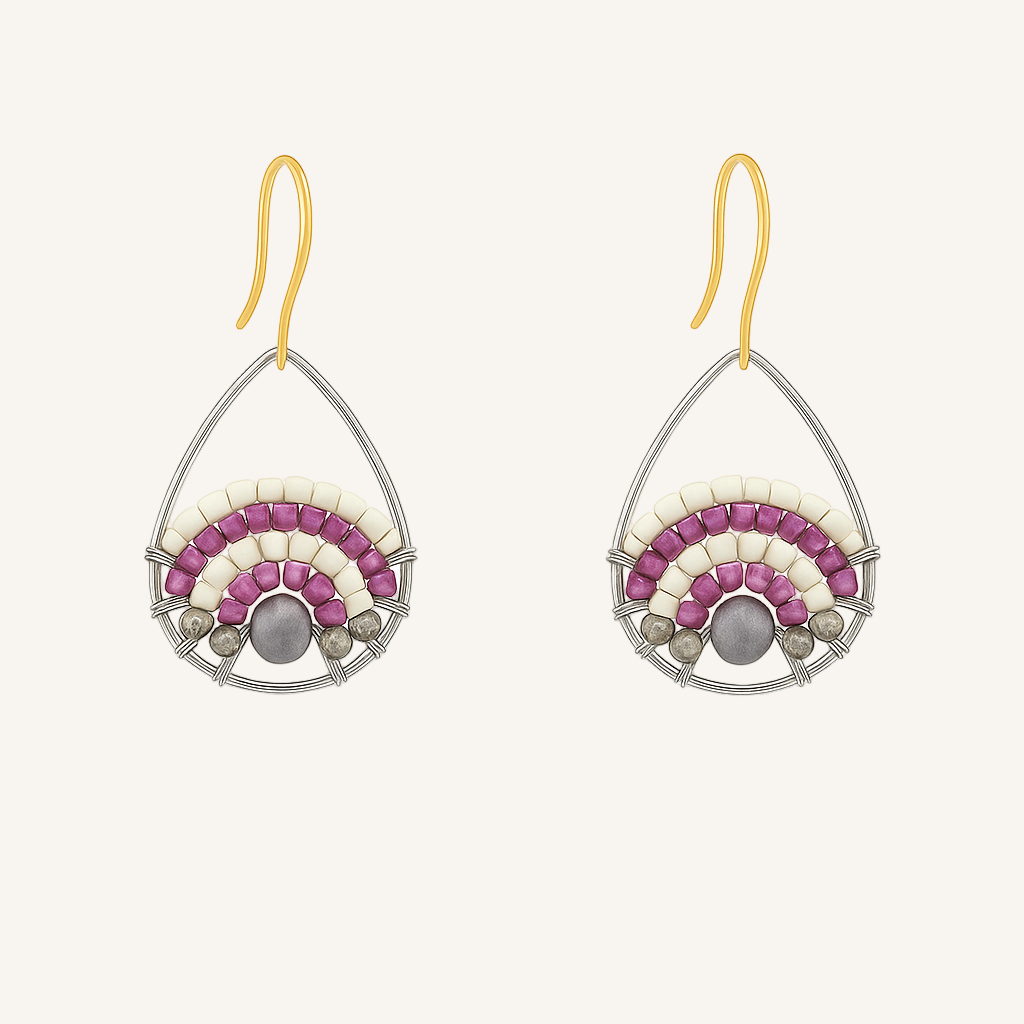 Pantala Teardrop Earrings - Purple