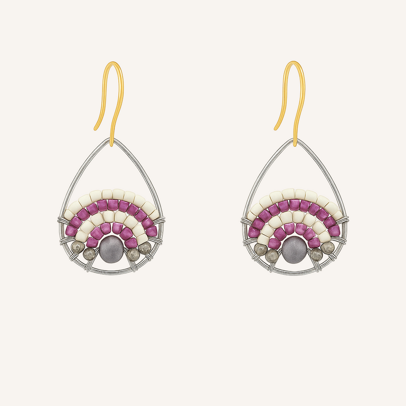 Pantala Teardrop Earrings - Purple