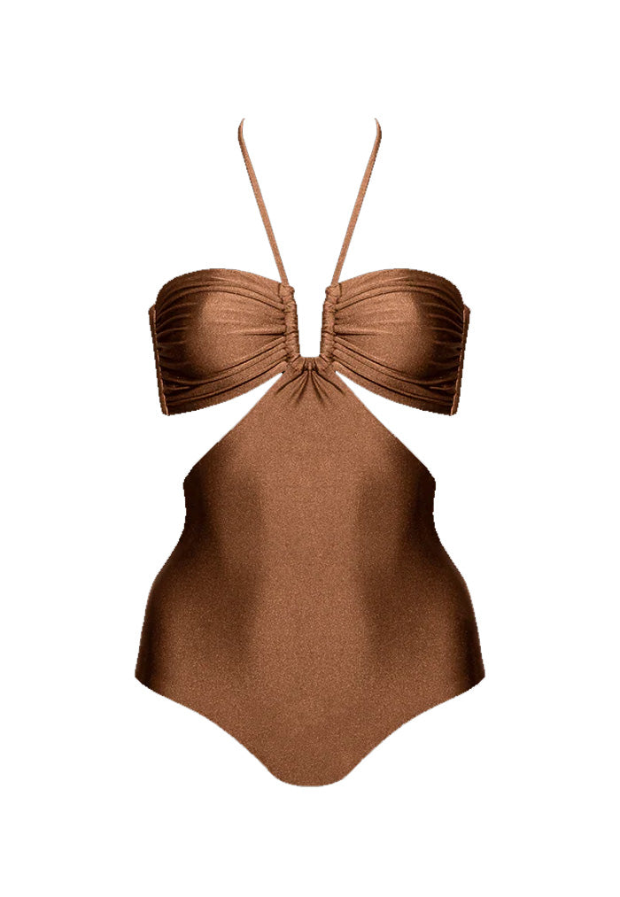 HÁI The Island Halter One Piece Swimsuit - Spice Bronze