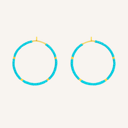 Pantala Yantra Beaded Hoops - Turquoise