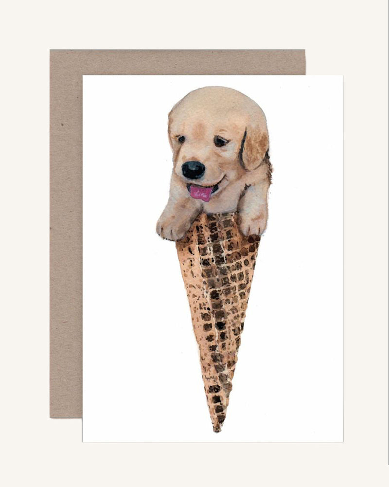 AHD Greeting Card - Puppy Cone