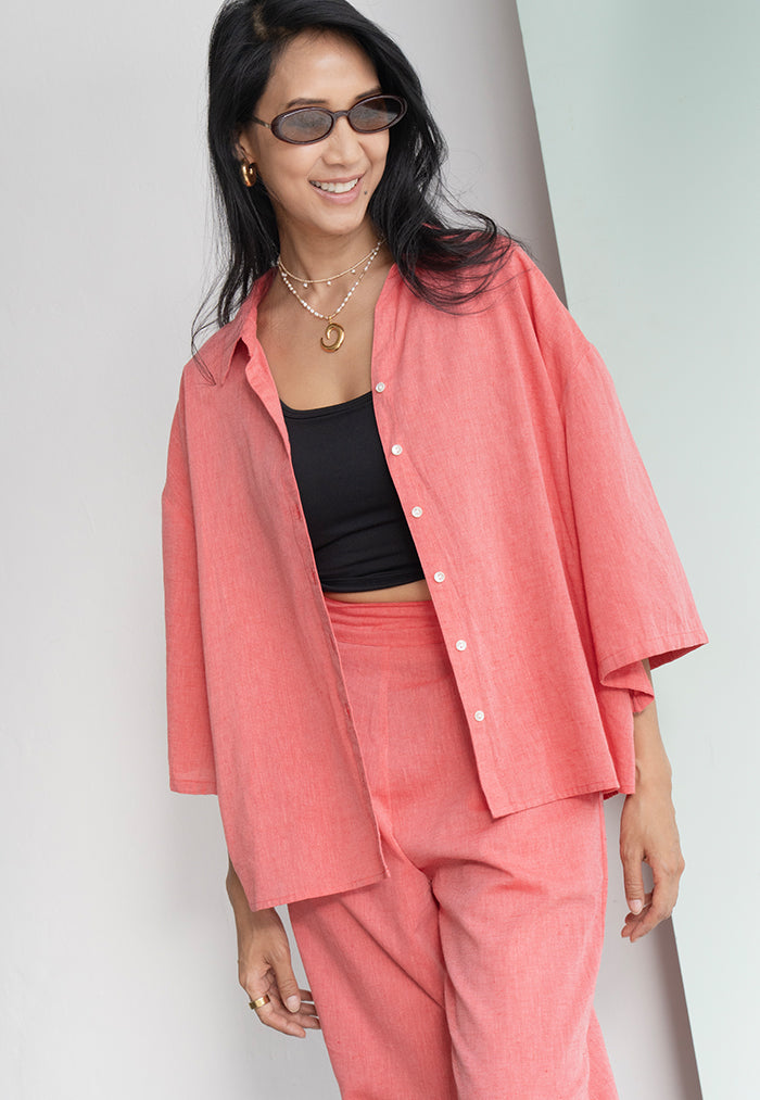 Apostrophe The Label Tuscany Linen Pants Set - Red