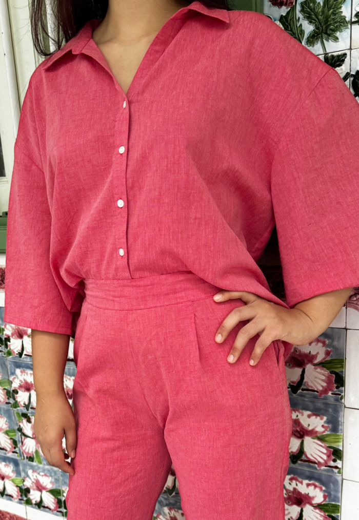 Apostrophe The Label Tuscany Linen Pants Set - Red