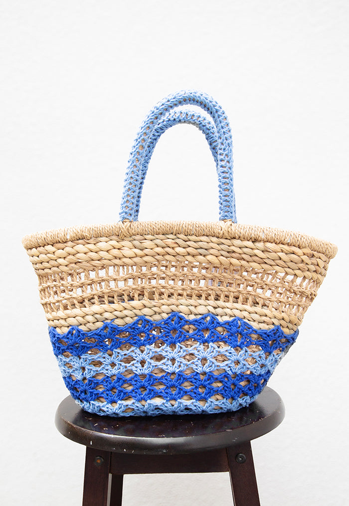 BaeBeeBoo Wobbleblobbe Rattan Bag - Blue