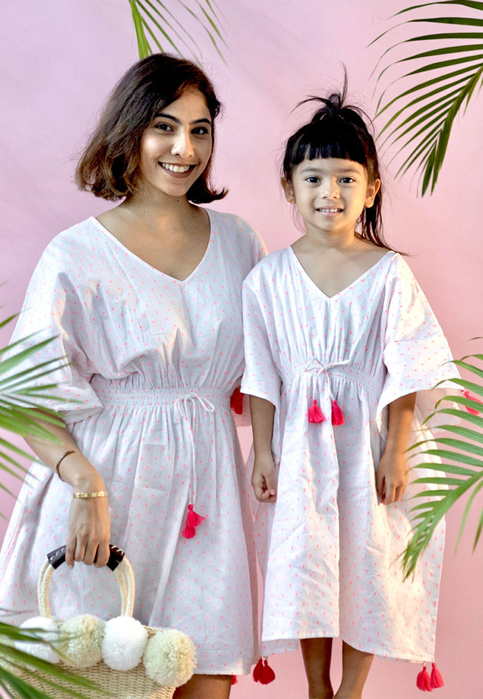 BaeBeeBoo Pink Dotty Kids Kaftan