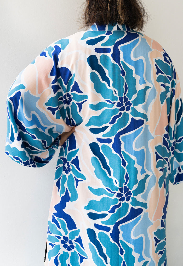 Dahlia Maxi Kimono - Blue Hydrangea