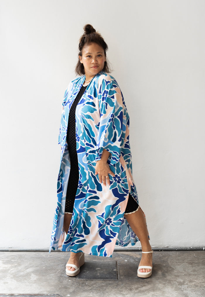 Dahlia Maxi Kimono - Blue Hydrangea