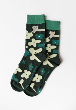 Cravin' Space Cat the Gardener Socks