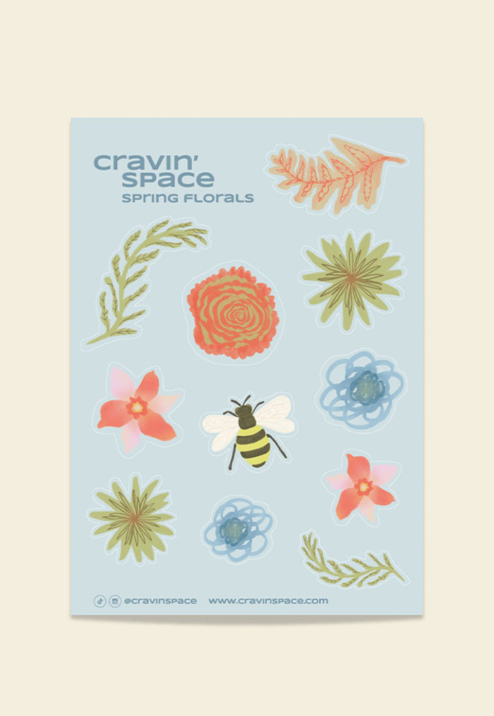 Cravin' Space Spring Florals Sticker Sheet