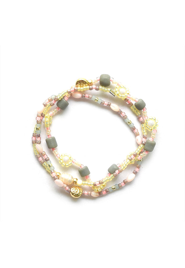 Envet Beaded Bracelet Set - Blush Rush