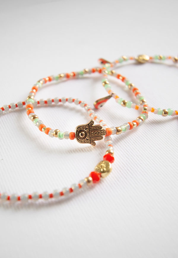 Envet Beaded Bracelet Set - Coral Bay