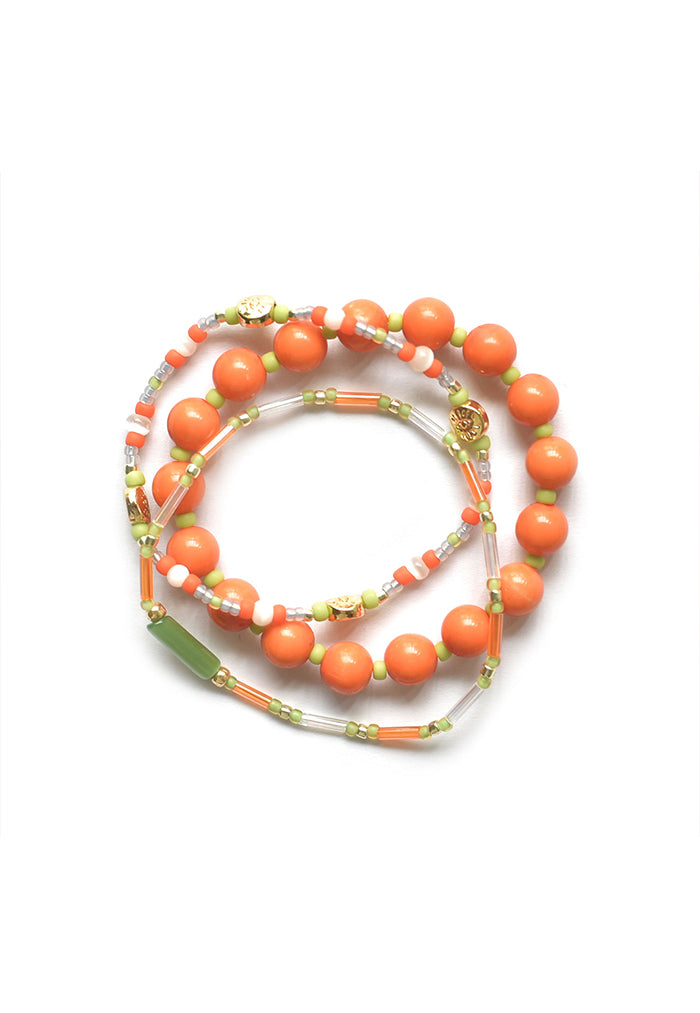 Envet Beaded Bracelet Set - Orange You Glad