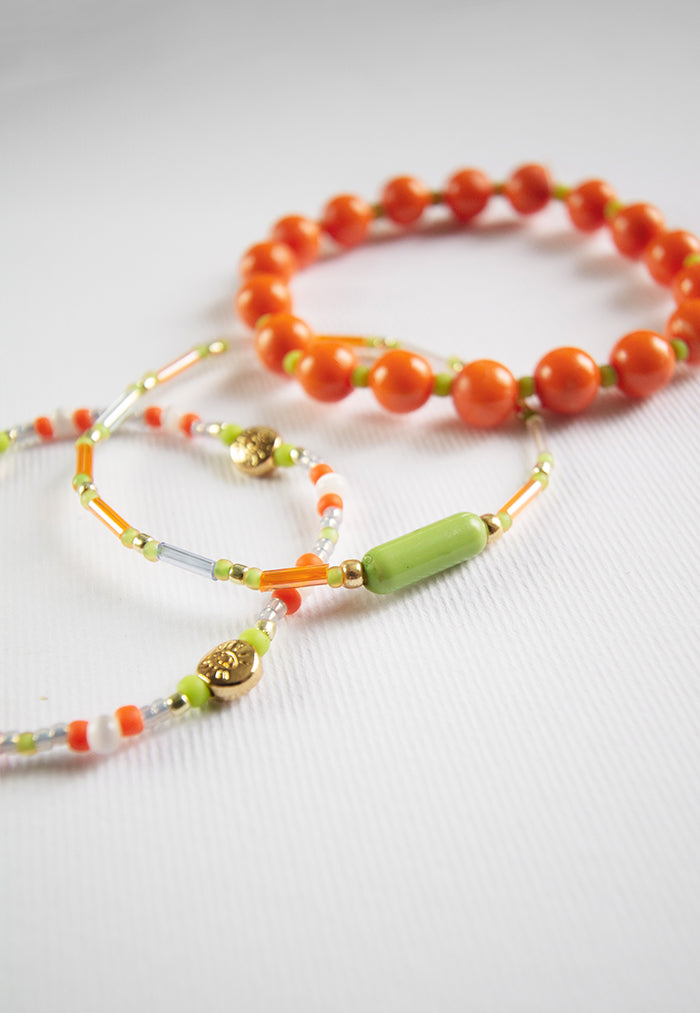 Envet Beaded Bracelet Set - Orange You Glad