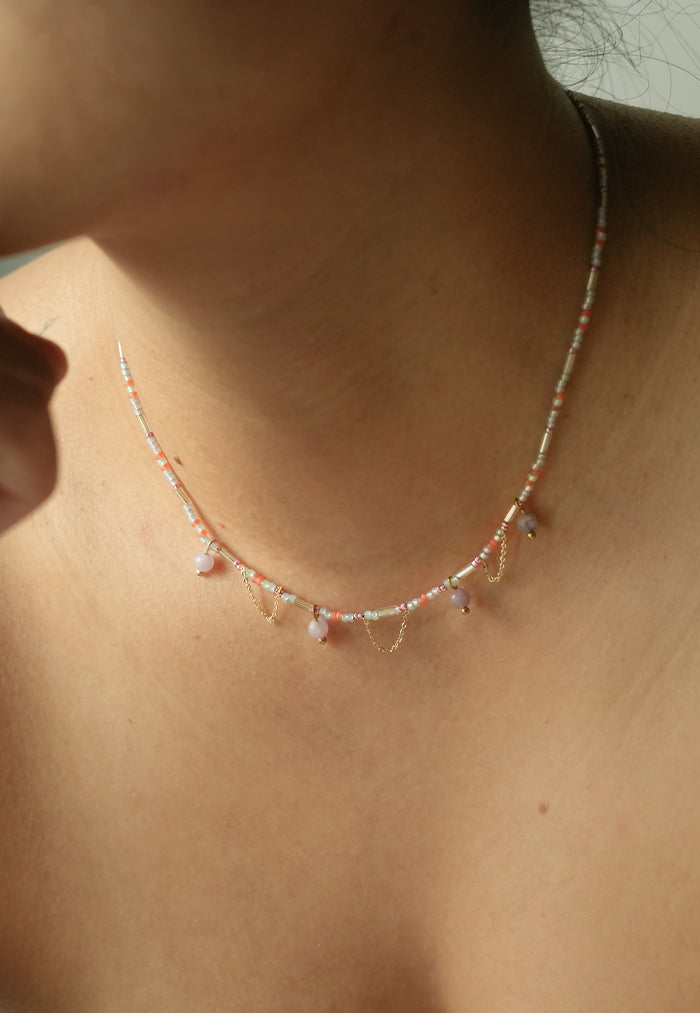 Envet Peach Orchid Necklace